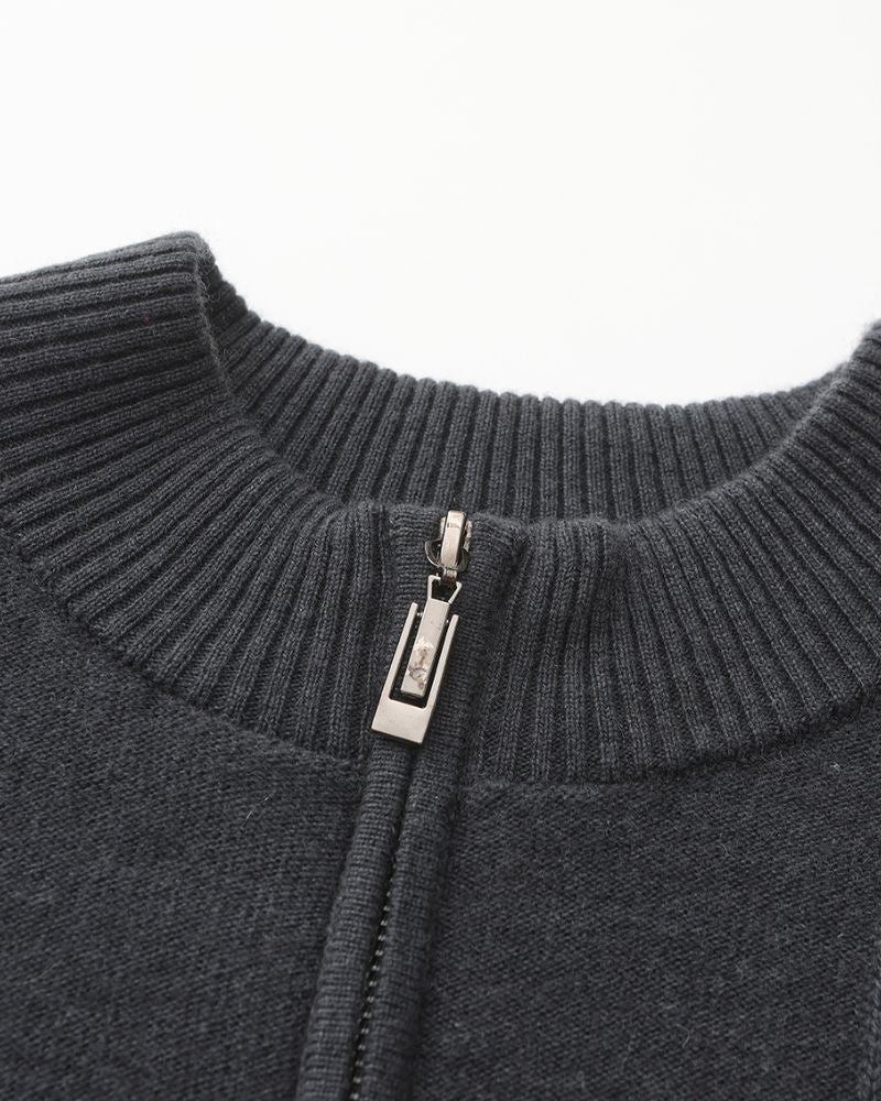 100% Cashmere Ribbed Half Zip Bernard Grimberg