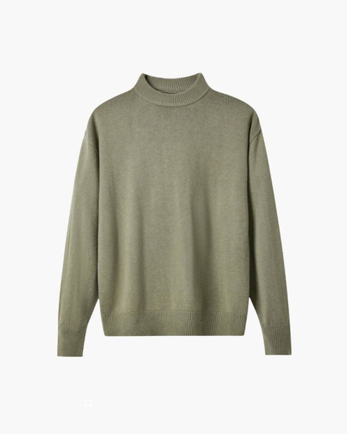 100% Premium Wool Turtleneck Bernard Grimberg Green XS