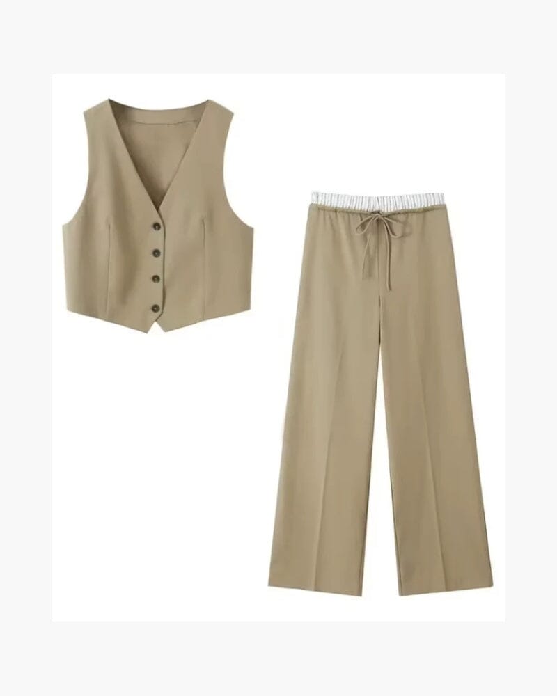 Classy Lady Set T-shirt Bernard Grimberg Women Caramel XS