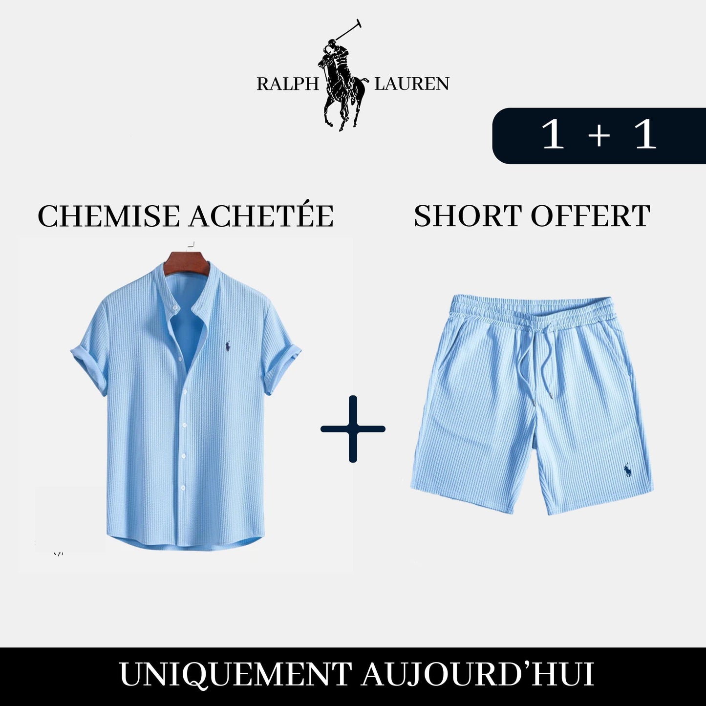 Exclusive Pack: Elegant Shirt + Free Shorts Bernard Grimberg Blue S