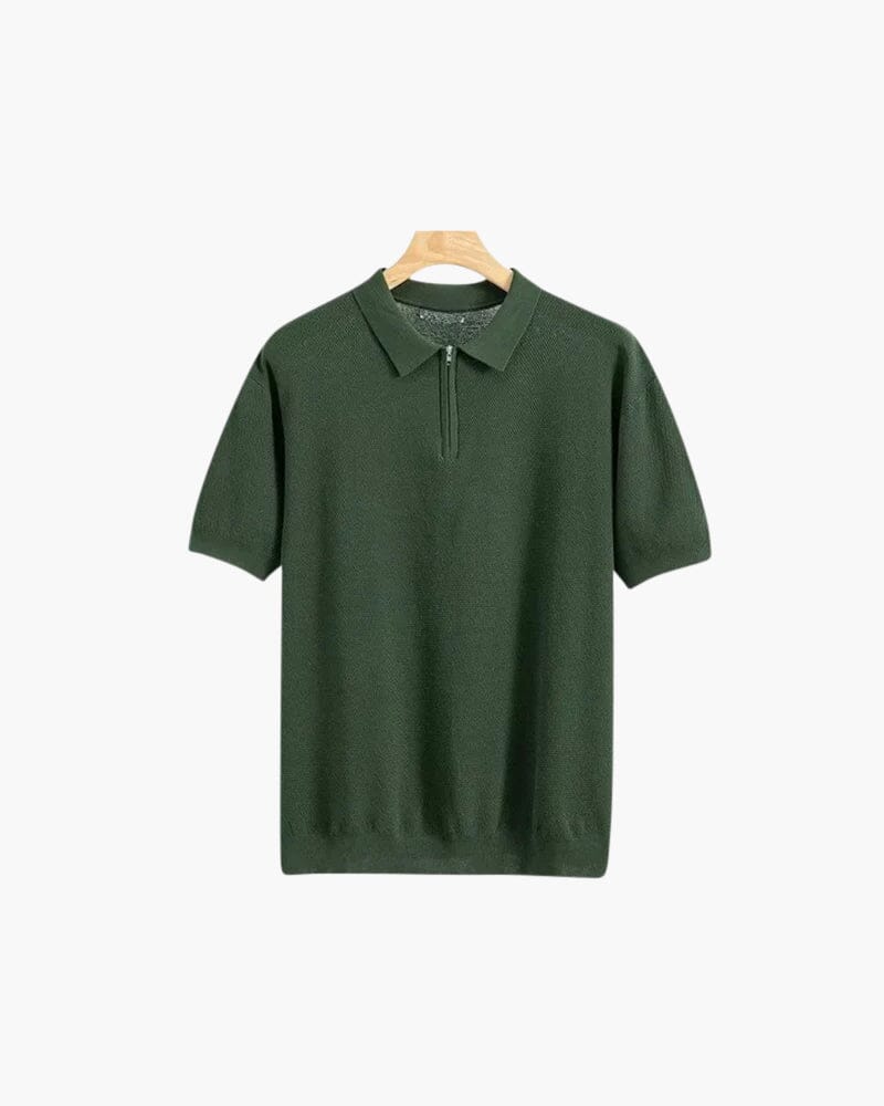 Marbella Zip Up Polo Bernard Grimberg WorldWide Dark Green S