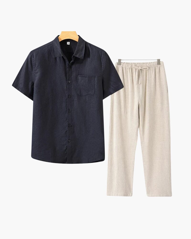 Old Money Linen Combo (Shortsleeve) Bernard Grimberg WorldWide Black Beige XS