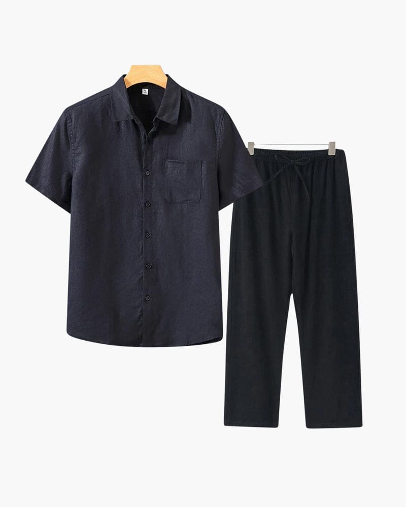Old Money Linen Combo (Shortsleeve) Bernard Grimberg WorldWide Black Black XS