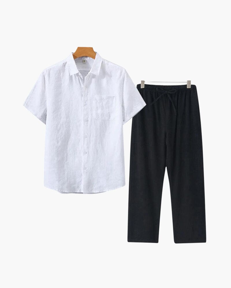 Old Money Linen Combo (Shortsleeve) Bernard Grimberg WorldWide White Black XS