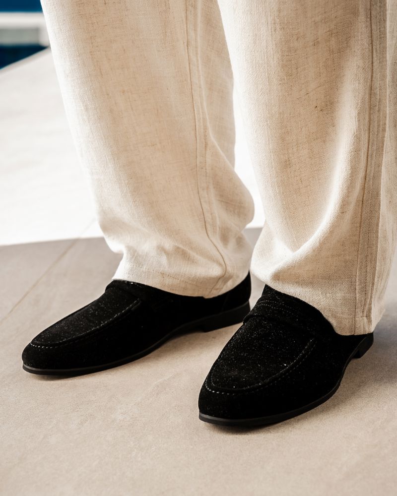 Old Money Suede Penny Loafers Bernard Grimberg
