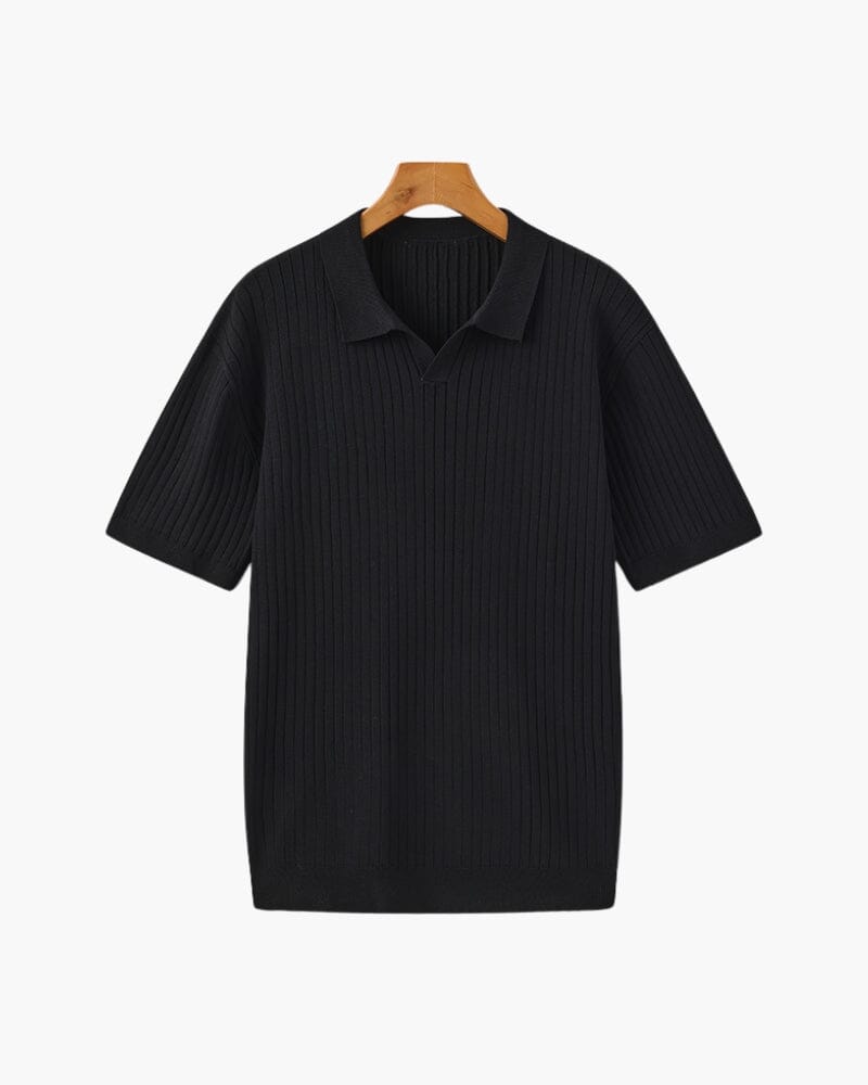 Premium Ribbed Polo Bernard Grimberg Black XS