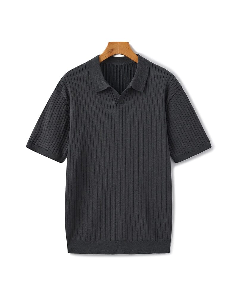 Premium Ribbed Polo Bernard Grimberg Gray XS