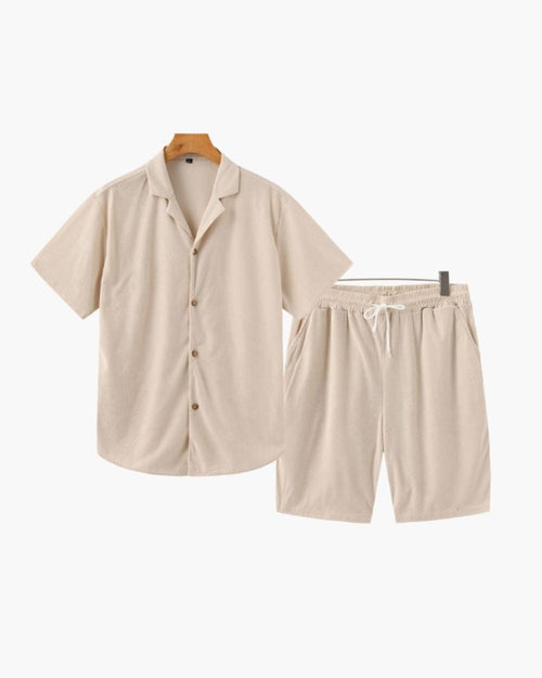 The Riviera Velvet Cord Set Bernard Grimberg Beige S