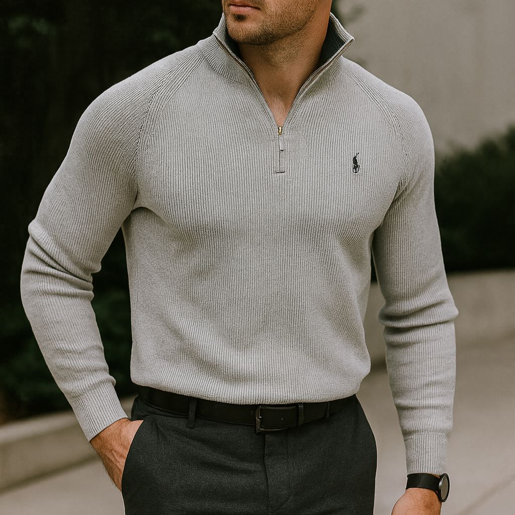 Zipped Collar Sweater R&L + Free Watch Bernard Grimberg