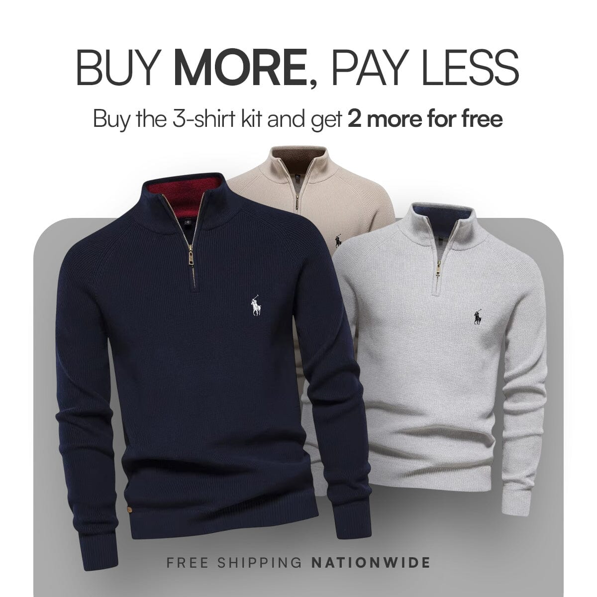 Zipped Collar Sweater R&L + Free Watch Bernard Grimberg