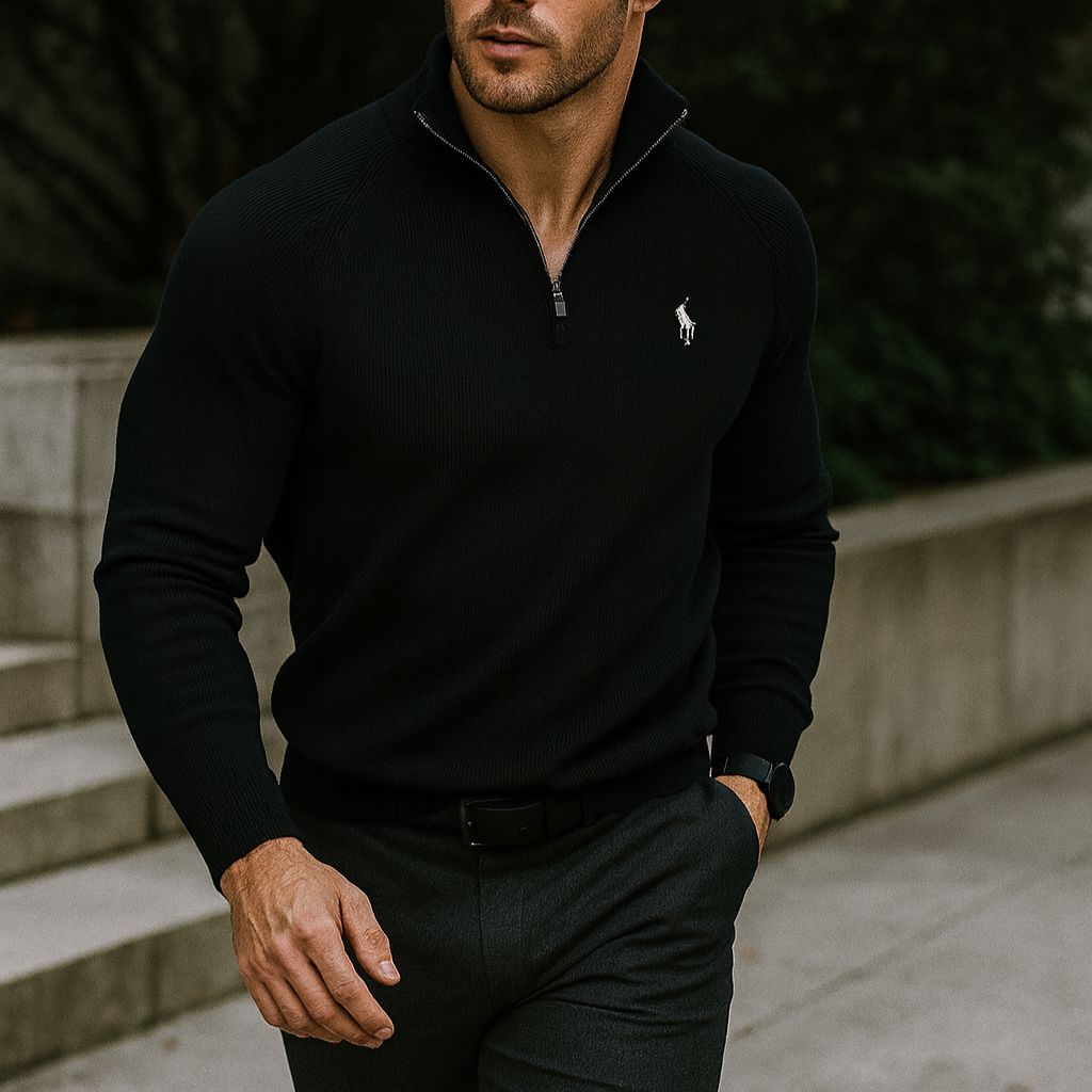 Zipped Collar Sweater R&L + Free Watch Bernard Grimberg