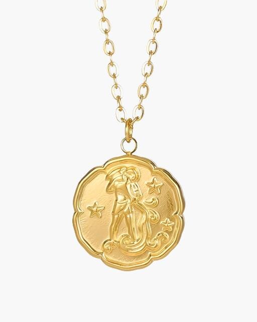 Zodiac Sign Necklace - Gold Bernard Grimberg Aquarius