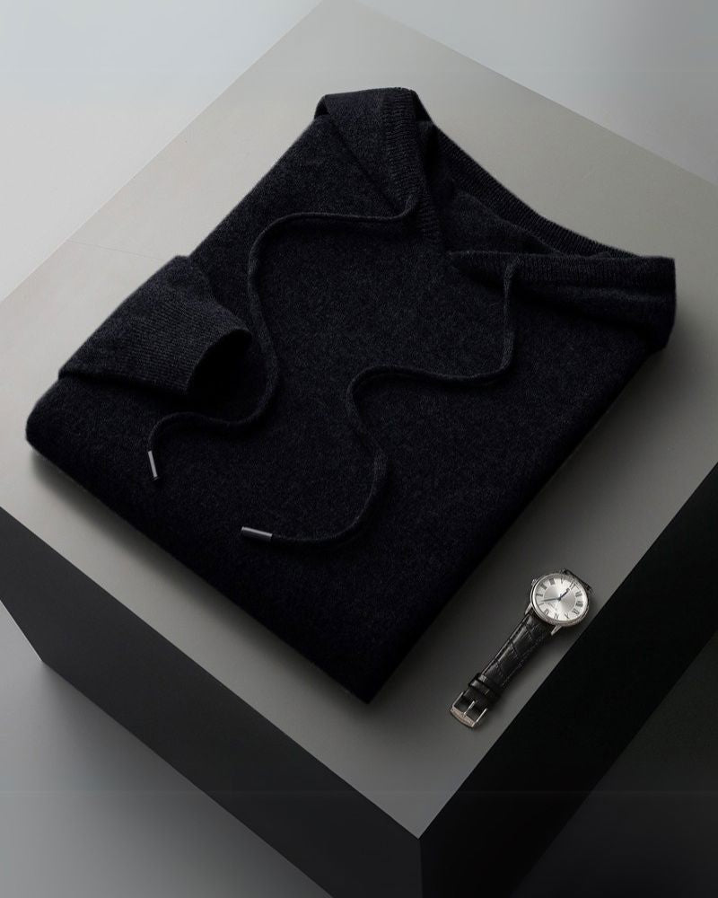 100% Cashmere Hoodie Bernard Grimberg Black 2XS 