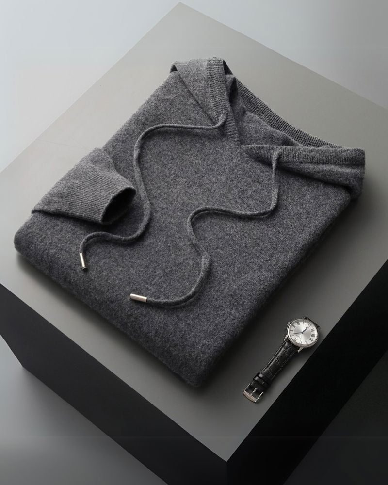 100% Cashmere Hoodie Bernard Grimberg Dark Gray 2XS 