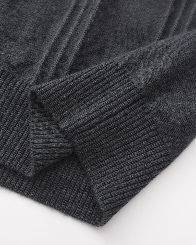 100% Cashmere Ribbed Half Zip Bernard Grimberg 