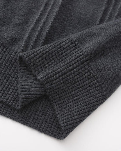 100% Cashmere Ribbed Half Zip Bernard Grimberg 