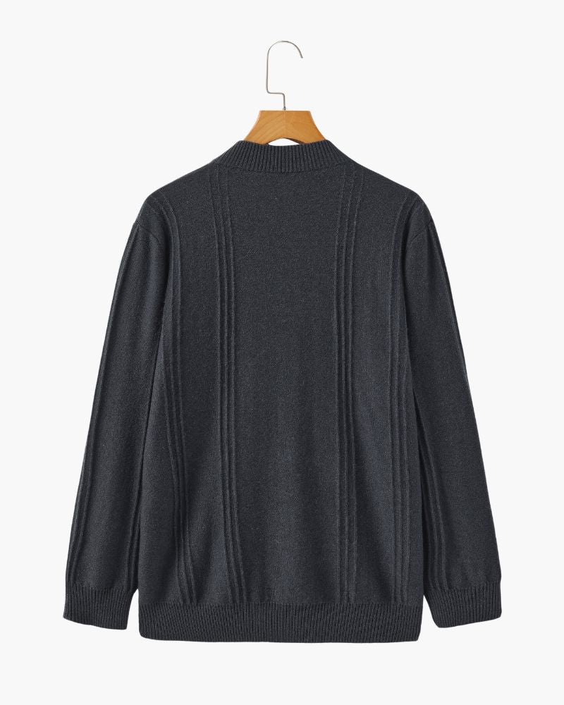 100% Cashmere Ribbed Half Zip Bernard Grimberg 