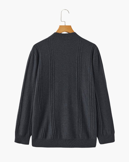 100% Cashmere Ribbed Half Zip Bernard Grimberg 