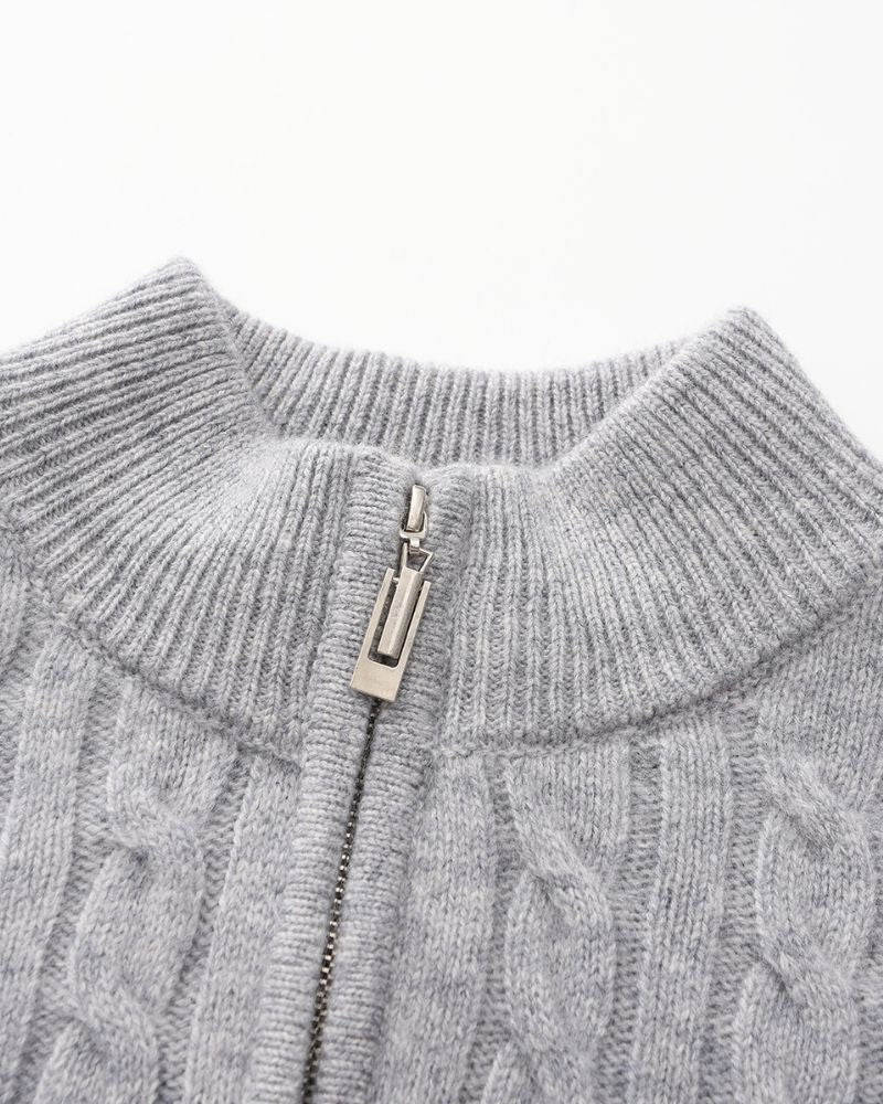 100% Cashmere Woven Half Zip Bernard Grimberg 