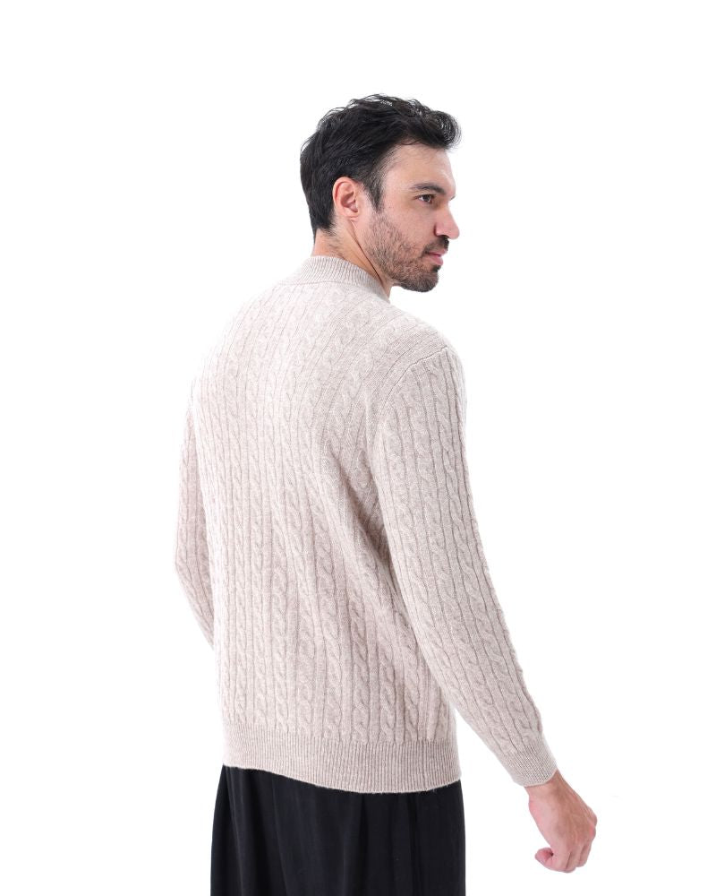 100% Cashmere Woven Half Zip Bernard Grimberg 
