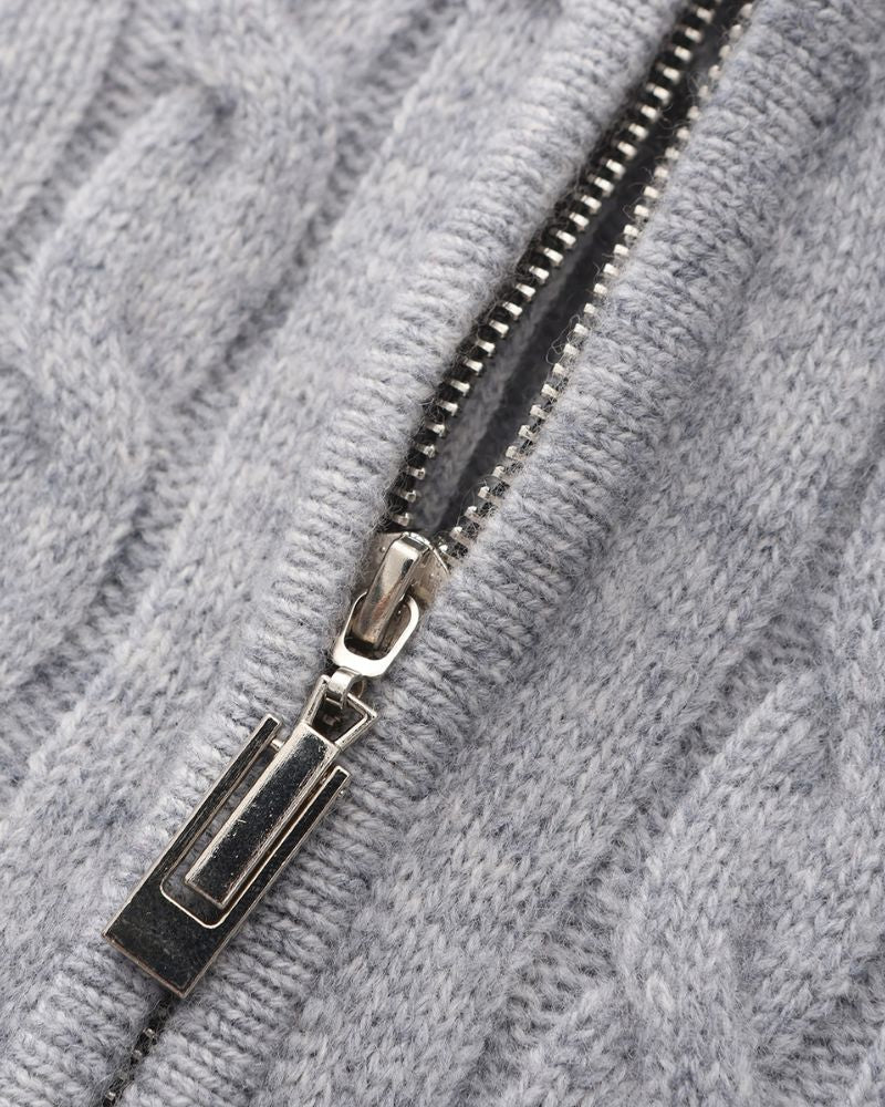 100% Cashmere Woven Half Zip Bernard Grimberg 