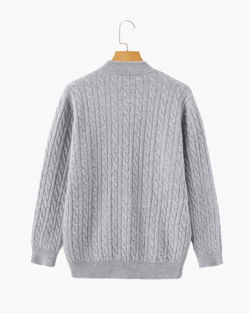 100% Cashmere Woven Half Zip Bernard Grimberg 
