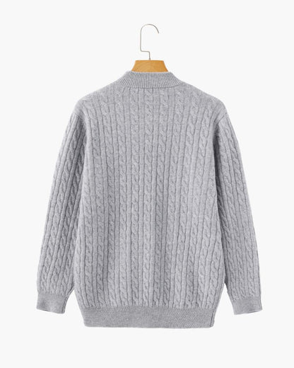 100% Cashmere Woven Half Zip Bernard Grimberg 