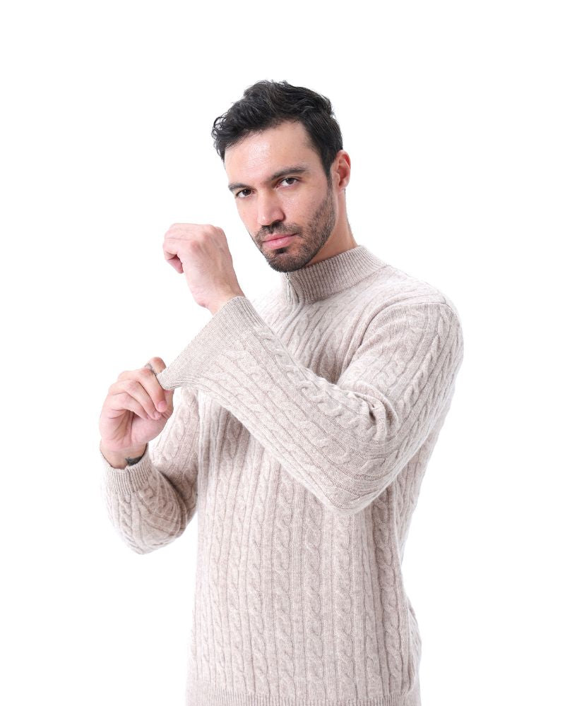 100% Cashmere Woven Half Zip Bernard Grimberg 