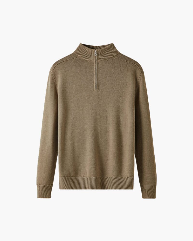 100% Merino Wool Zip Up Bernard Grimberg Beige S 