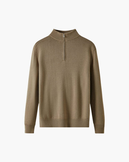 100% Merino Wool Zip Up Bernard Grimberg Beige S 