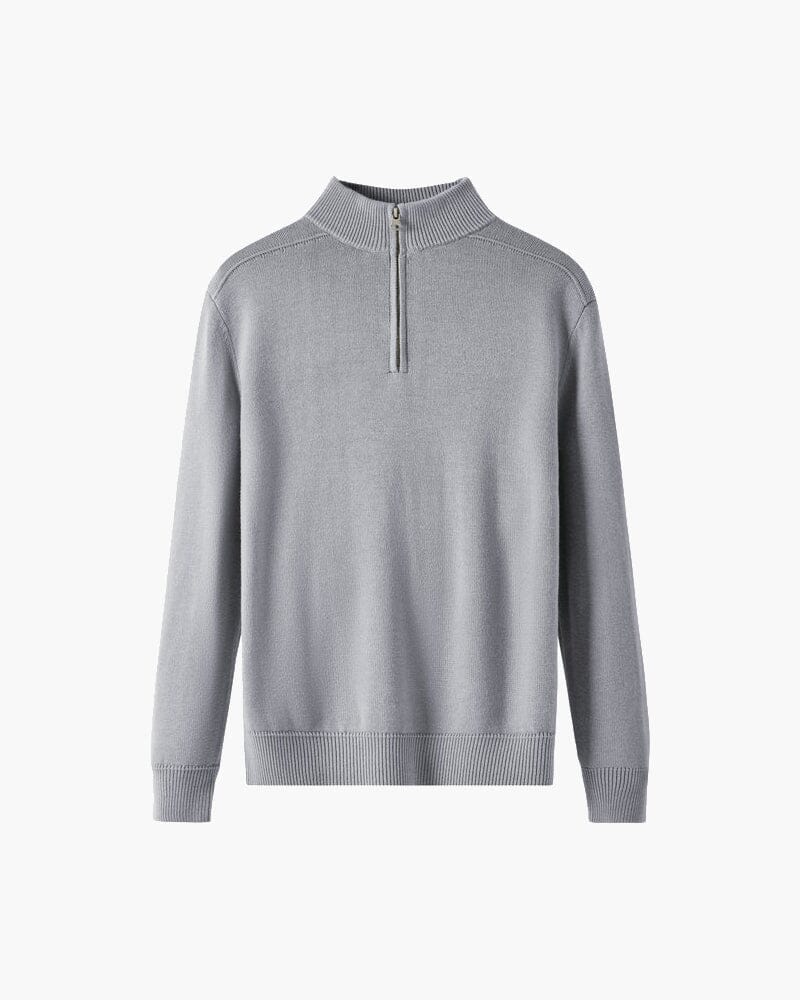100% Merino Wool Zip Up Bernard Grimberg Gray S 