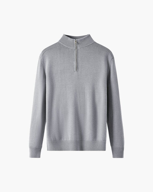 100% Merino Wool Zip Up Bernard Grimberg Gray S 