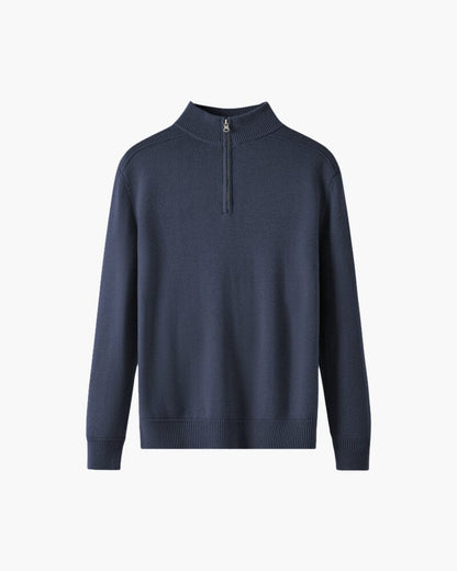 100% Merino Wool Zip Up Bernard Grimberg Navy S 