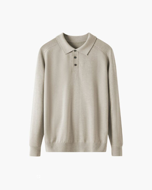 100% Premium Wool Polo Bernard Grimberg Beige XS 