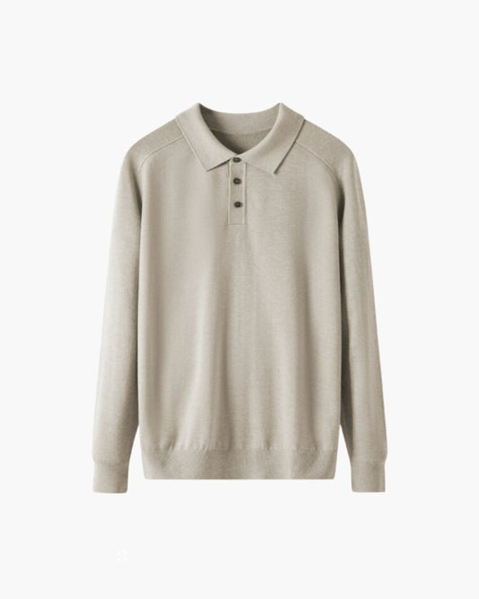100% Premium Wool Polo Bernard Grimberg Beige XS 