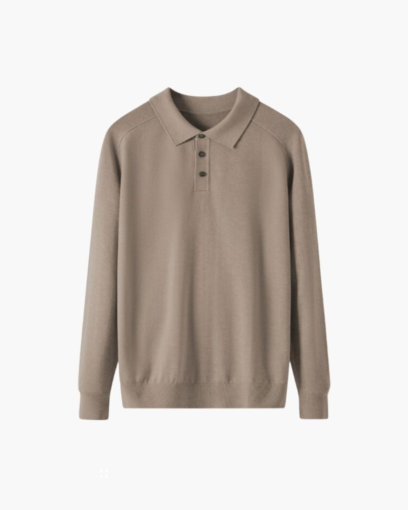 100% Premium Wool Polo Bernard Grimberg Brown XS 