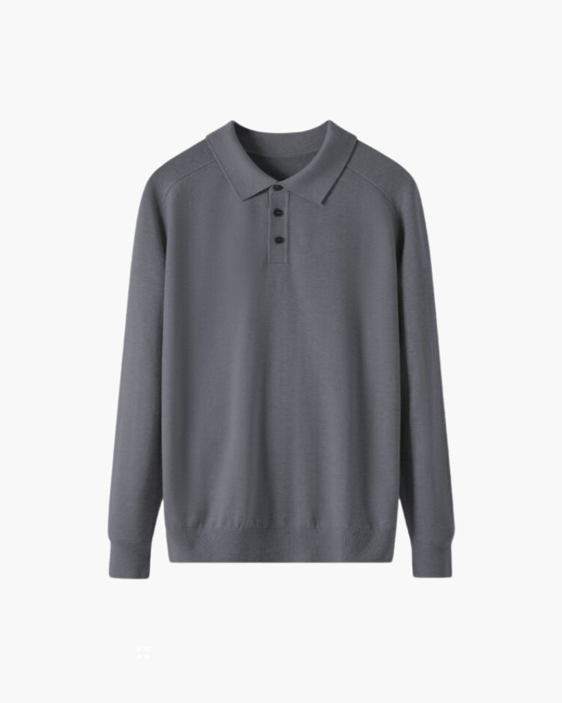 100% Premium Wool Polo Bernard Grimberg Gray XS 