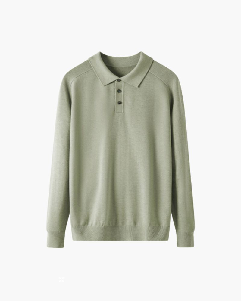 100% Premium Wool Polo Bernard Grimberg Green XS 