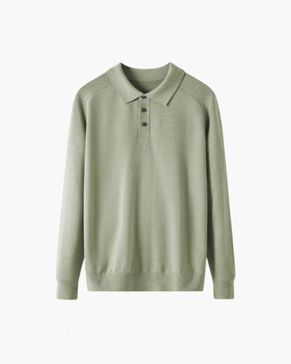 100% Premium Wool Polo Bernard Grimberg Green XS 