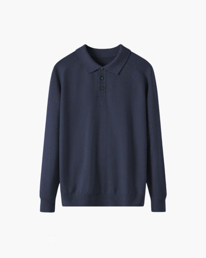 100% Premium Wool Polo Bernard Grimberg Navy XS 