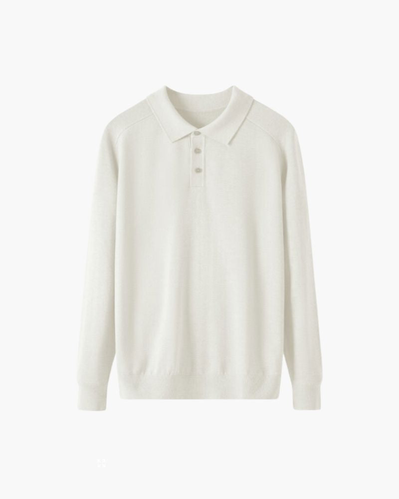 100% Premium Wool Polo Bernard Grimberg White XS 