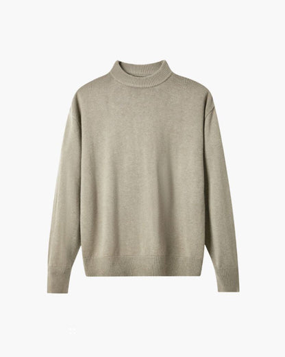 100% Premium Wool Turtleneck Bernard Grimberg Beige XS 