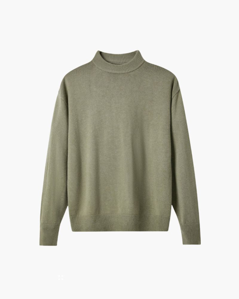 100% Premium Wool Turtleneck Bernard Grimberg Green XS 
