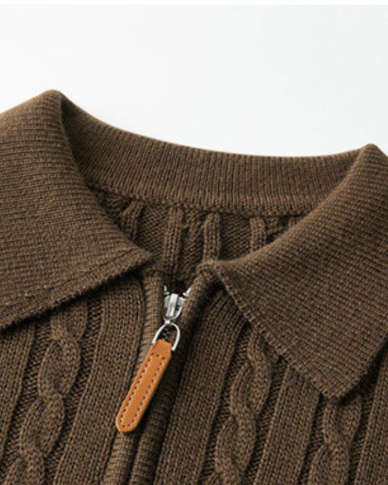 100% Premium Wool Zip Up Knitwear Bernard Grimberg 