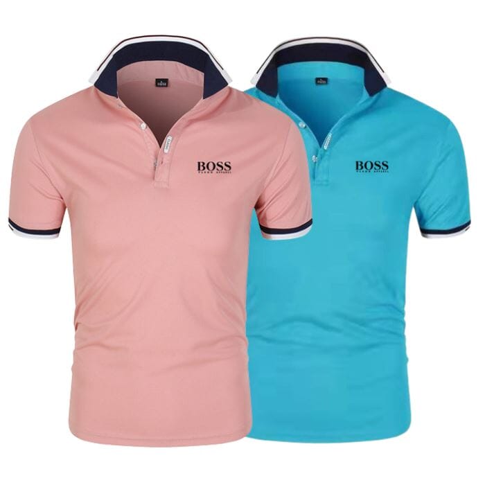 [BUY 1, GET 2] 2-Pack Essential Boss Polo Shirts Bernard Grimberg Coral + Blue S 