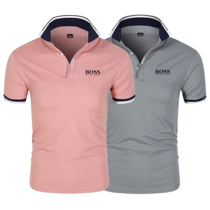 [BUY 1, GET 2] 2-Pack Essential Boss Polo Shirts Bernard Grimberg Coral + Grey S 