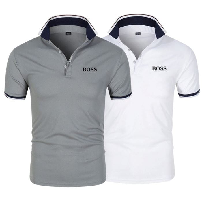 [BUY 1, GET 2] 2-Pack Essential Boss Polo Shirts Bernard Grimberg Grey + White S 