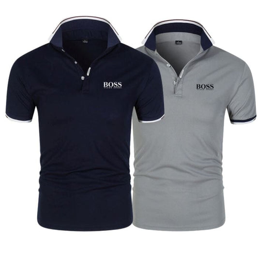 [BUY 1, GET 2] 2-Pack Essential Boss Polo Shirts Bernard Grimberg Navy + Grey S 