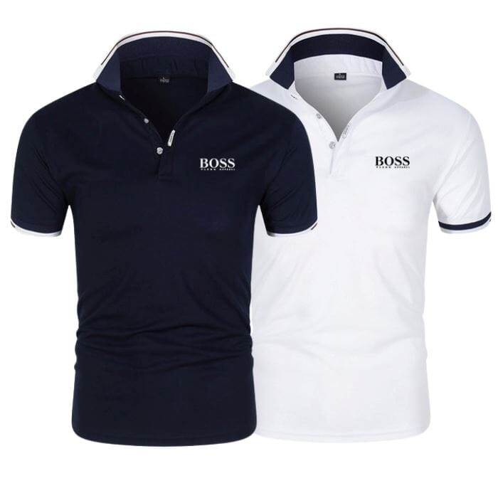 [BUY 1, GET 2] 2-Pack Essential Boss Polo Shirts Bernard Grimberg Navy + White S 
