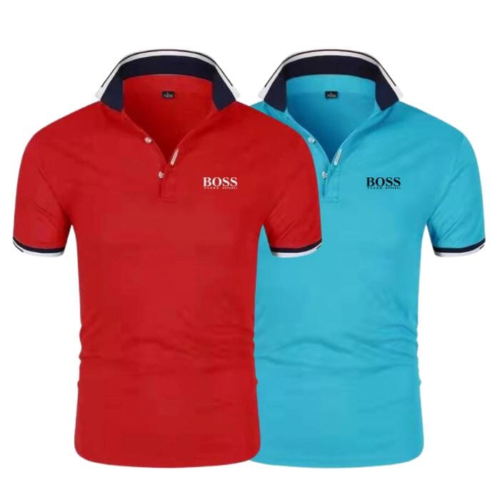 [BUY 1, GET 2] 2-Pack Essential Boss Polo Shirts Bernard Grimberg Red + Blue S 